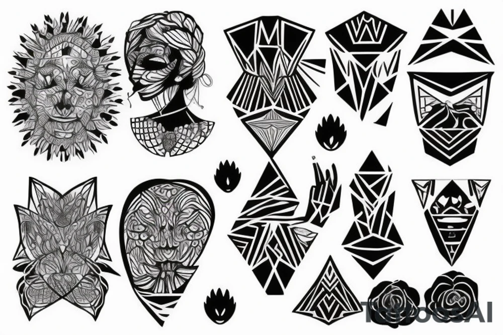 with  woman and geometric tattoo idea