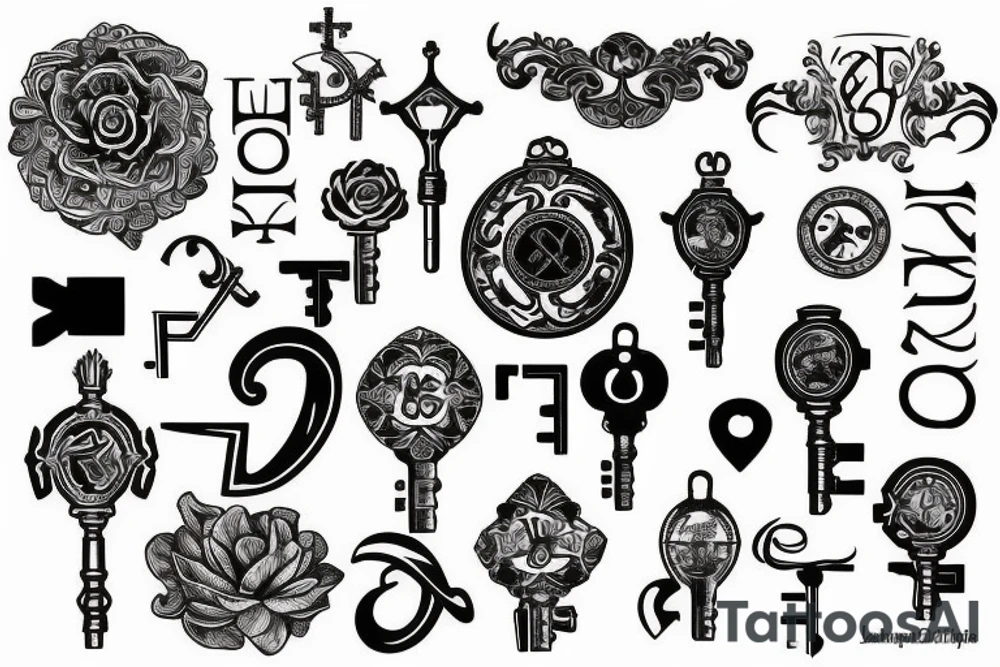 Vintage Key tattoo idea