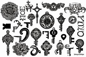 Vintage Key tattoo idea