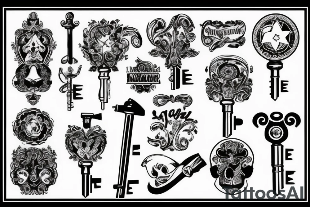 Vintage Key tattoo idea