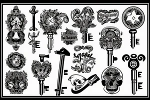 Vintage Key tattoo idea