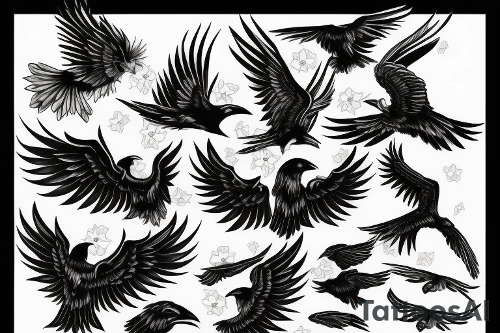 fallen angel with raven tattoo idea