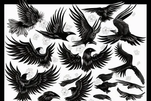 fallen angel with raven tattoo idea