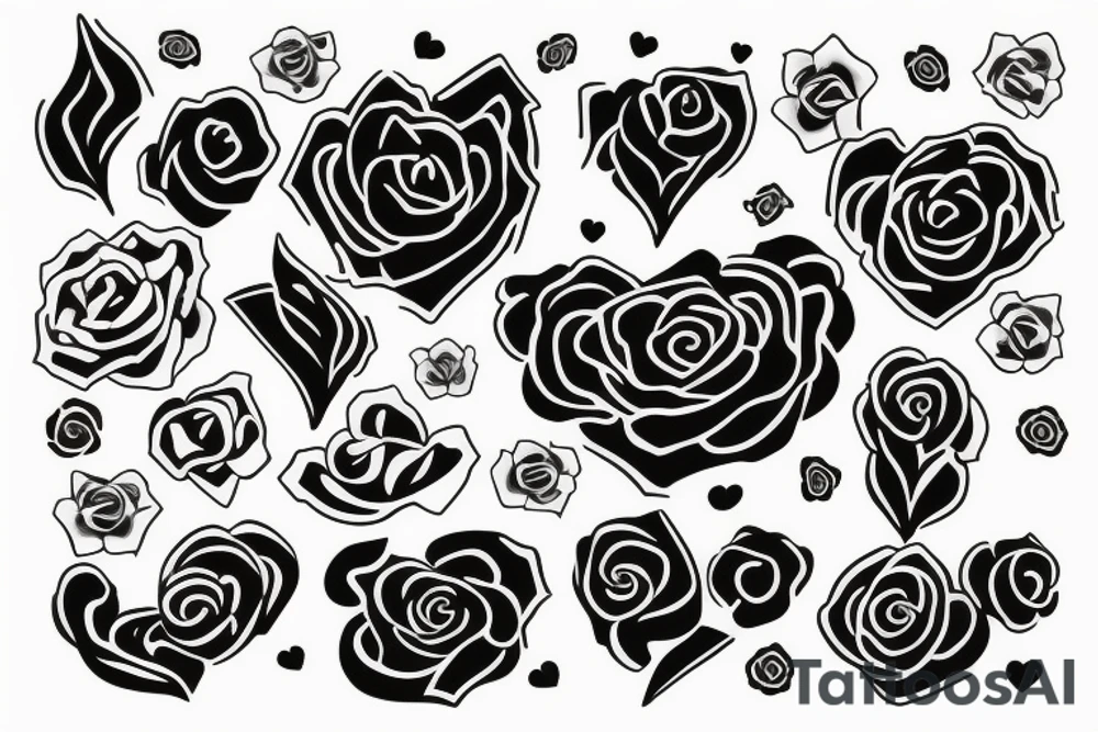 Rose with a heart tattoo idea
