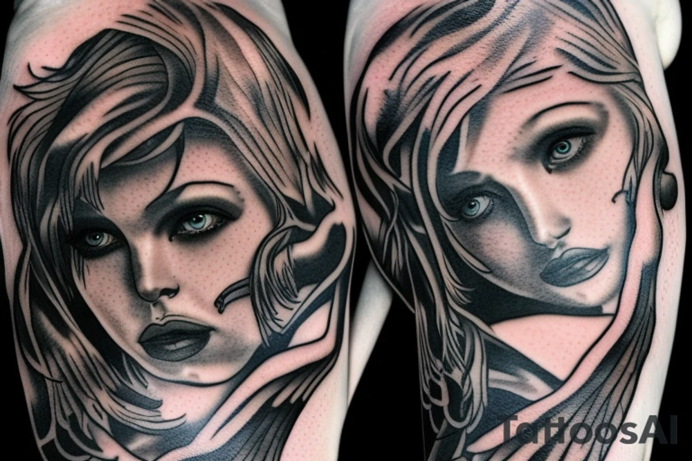 fallen angel with raven on hand tattoo idea