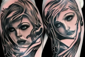 fallen angel with raven on hand tattoo idea