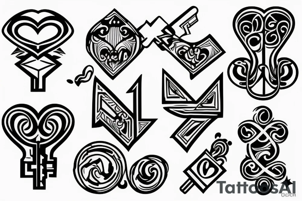 Double keys tattoo idea