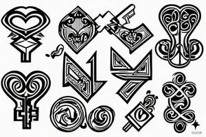 Double keys tattoo idea