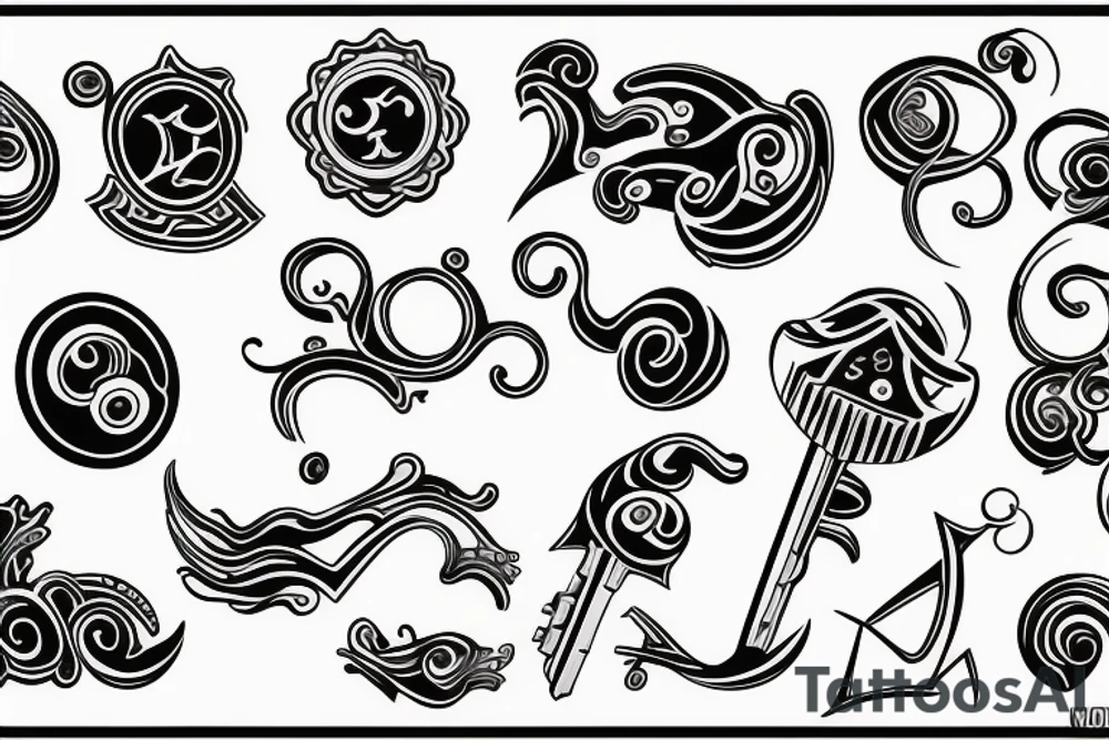 Double keys tattoo idea