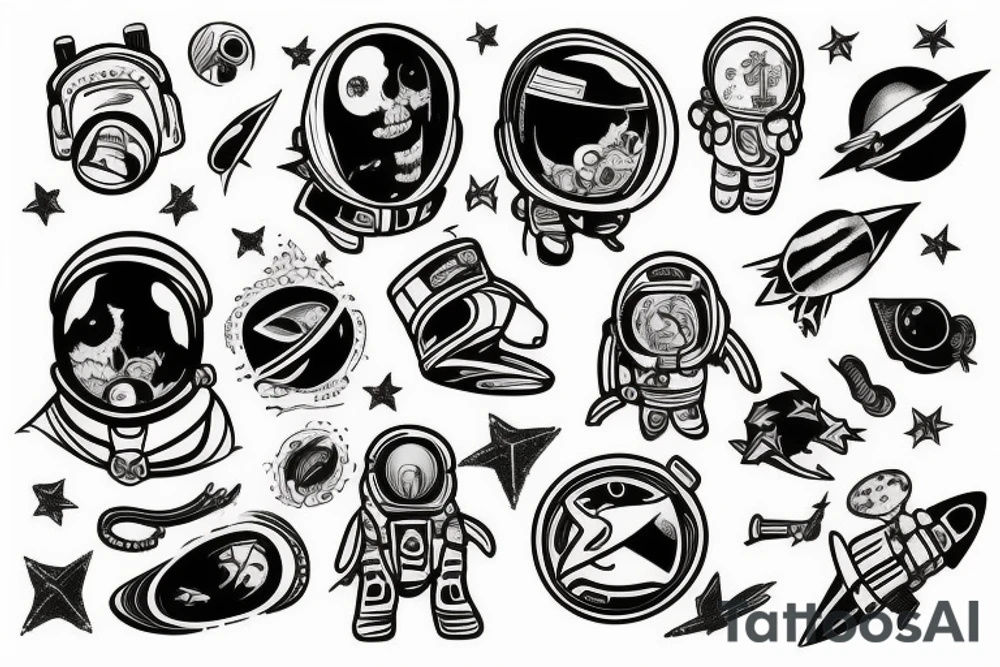 astronaut tattoo idea