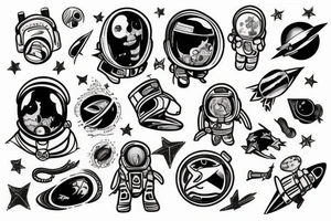 astronaut tattoo idea