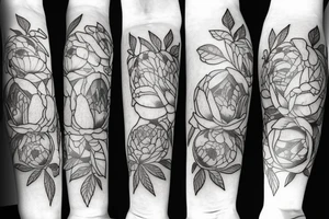 peonies and 
clock tattoo idea