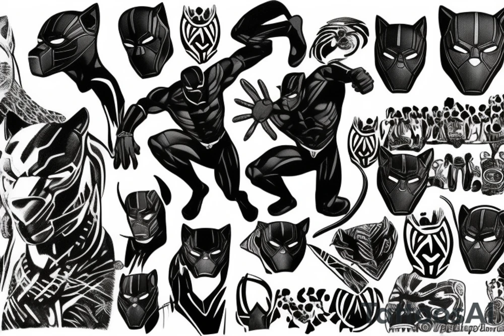 Black panther tattoo idea