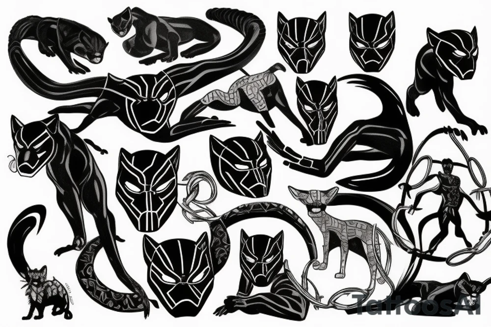 Black panther tattoo idea