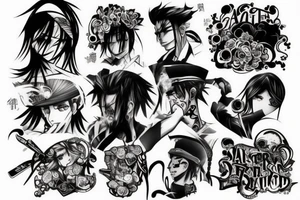 gangster and anime style tattoo tattoo idea
