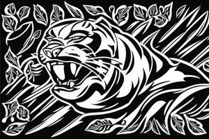 panther for knife tattoo idea
