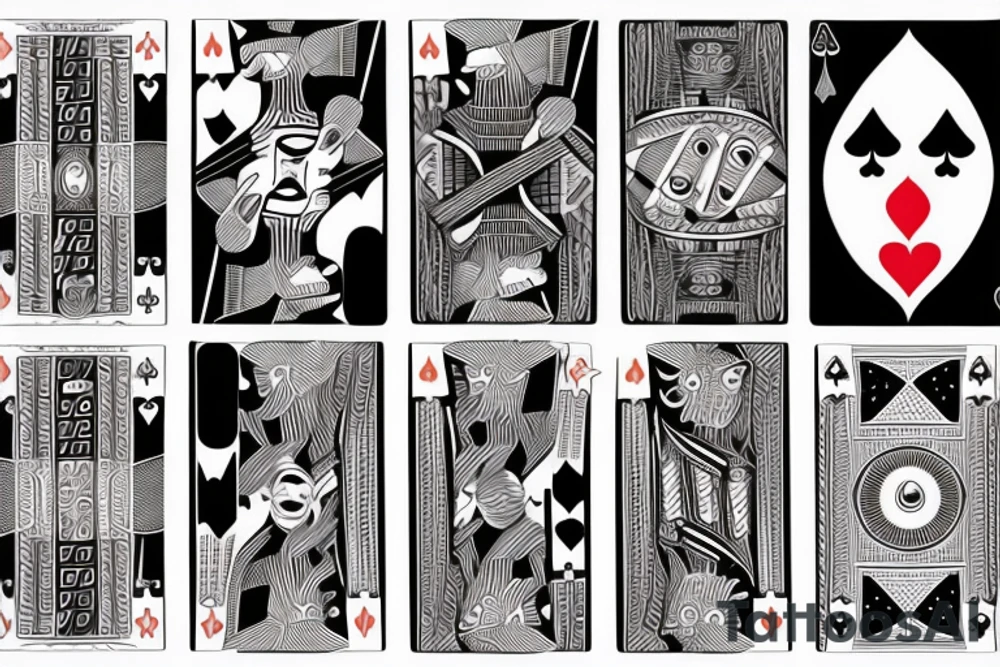 joker face and deck of cards tattoo idea