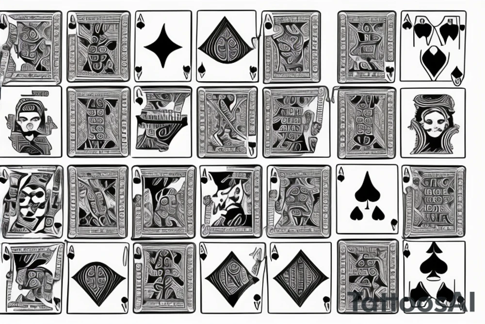 joker face and deck of cards tattoo idea