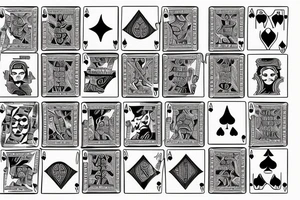 joker face and deck of cards tattoo idea