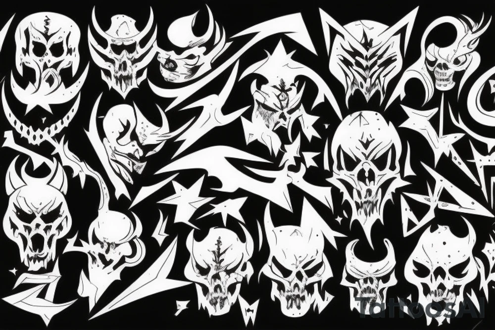 Staram brutal demon with blackmetal tattoo idea