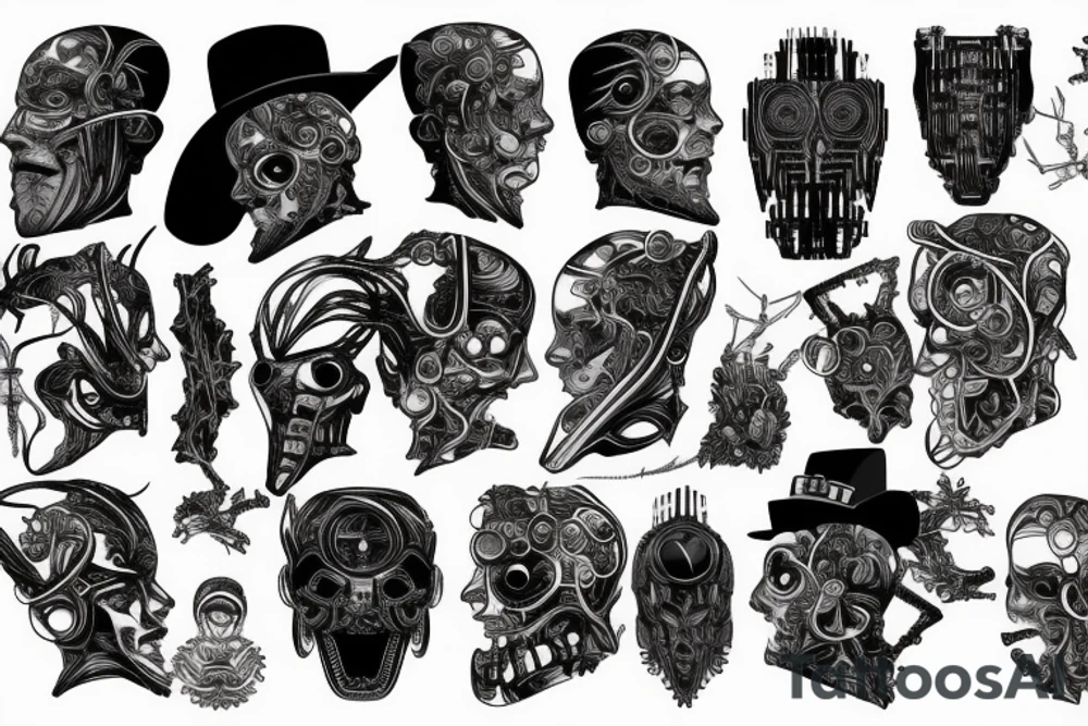 Westworld maze with cyberpunk lines tattoo idea