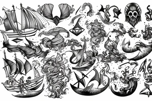 Vikings on the sea tattoo idea