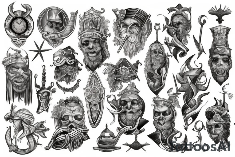 Vikings on the sea tattoo idea