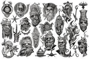 Vikings on the sea tattoo idea