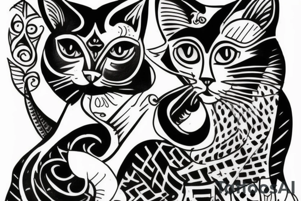 Cat and car tattoo idea
