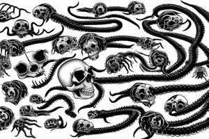 centipede with 
skull tattoo idea