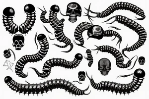 centipede with 
skull tattoo idea
