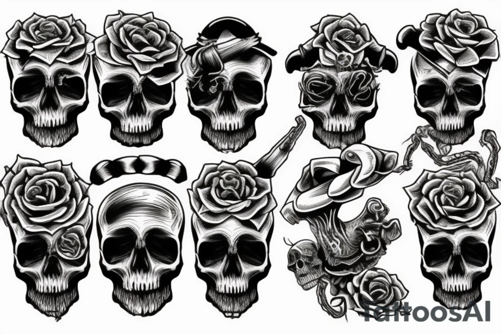 skull centipede tattoo idea