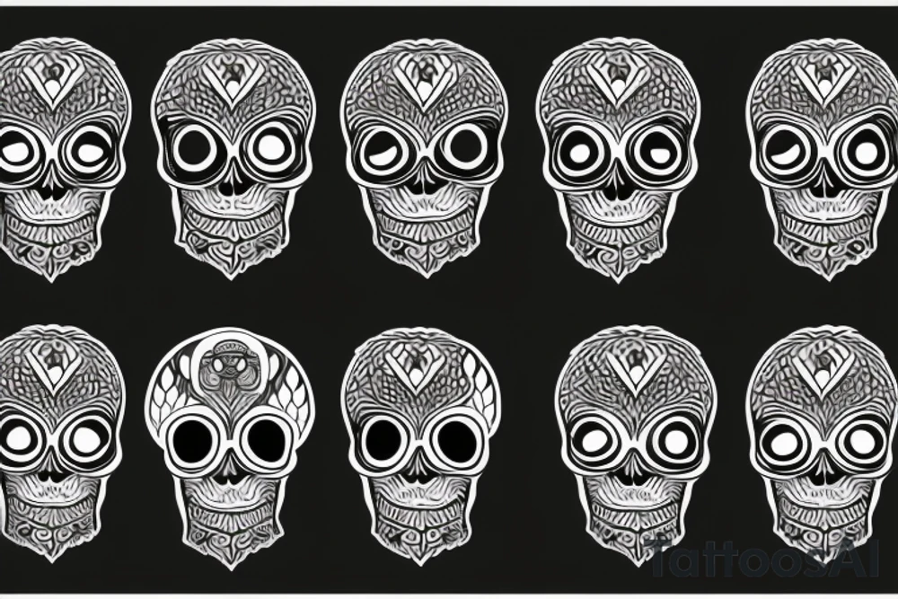 skull with owl tattoo idea
