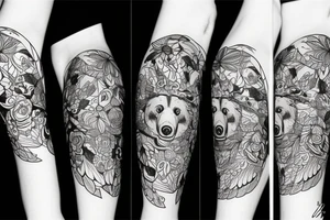 Bear on forest tattoo idea