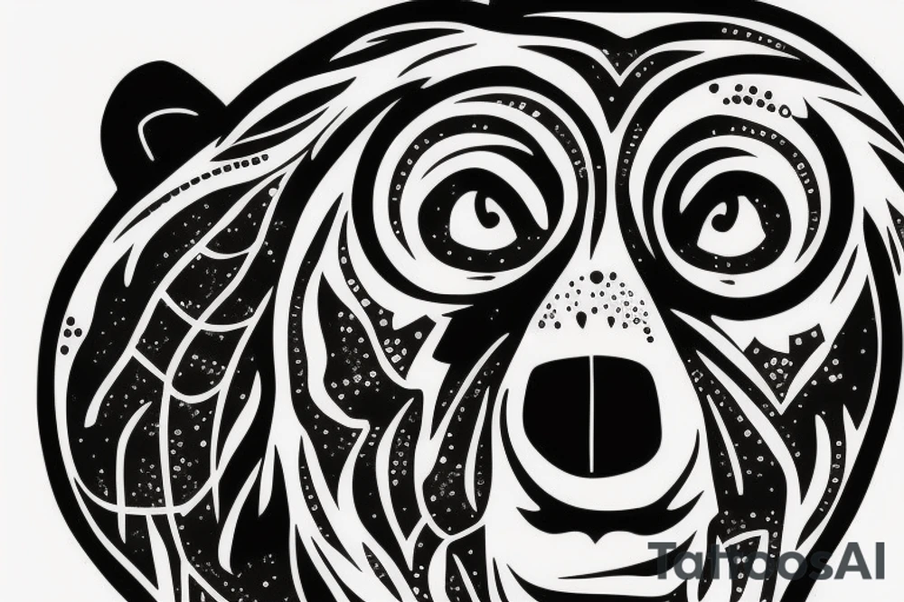 Bear on forest tattoo idea