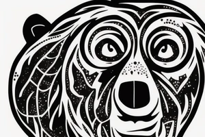 Bear on forest tattoo idea