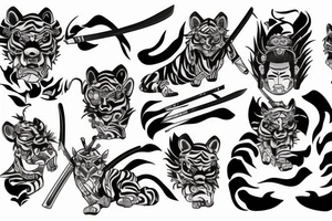 samurai on tiger tattoo idea