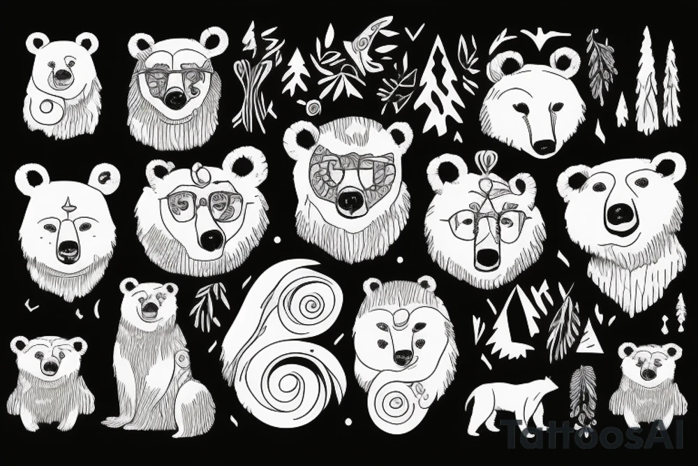 Bear on forest tattoo idea