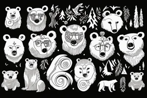 Bear on forest tattoo idea