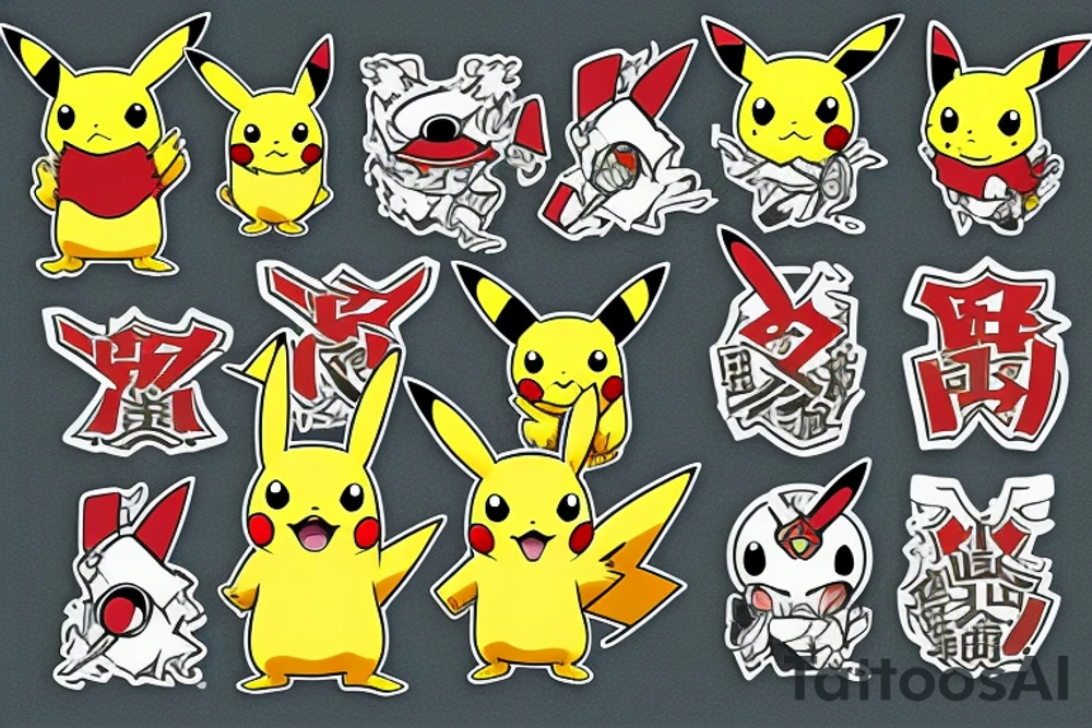 pikachu samurai tattoo idea