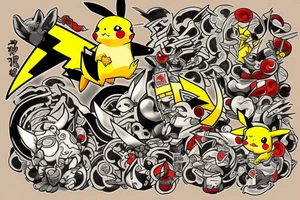 pikachu samurai tattoo idea
