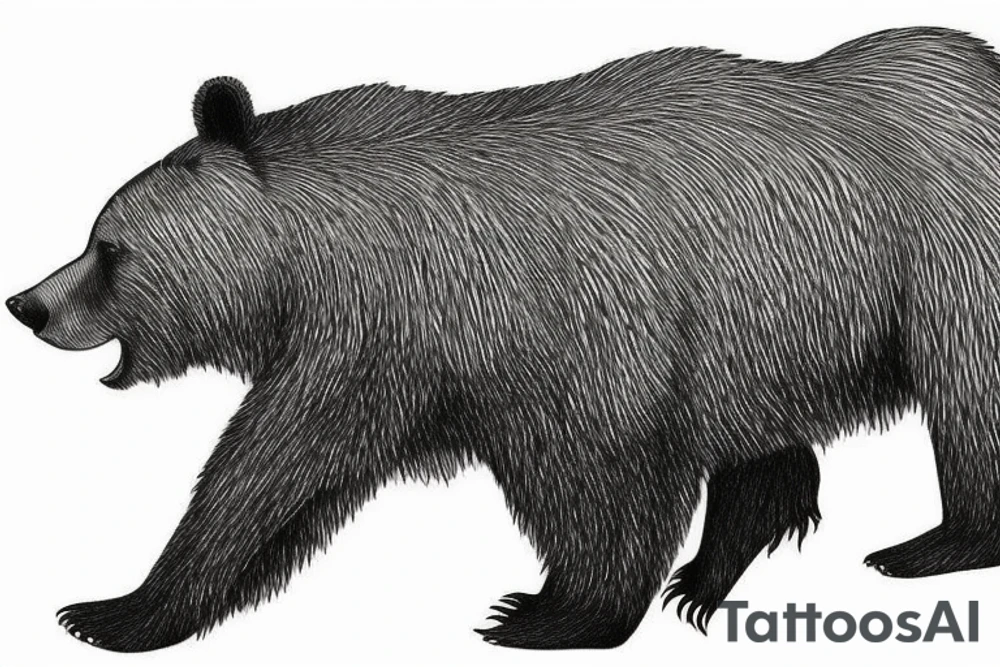 Bear on forest tattoo idea