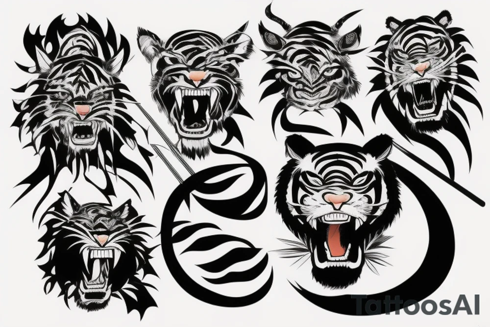 samurai riding a tiger tattoo idea