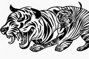 samurai riding a tiger tattoo idea