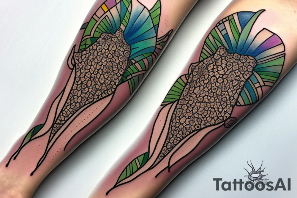 Stingray on leg tattoo idea