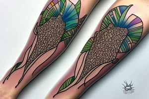 Stingray on leg tattoo idea