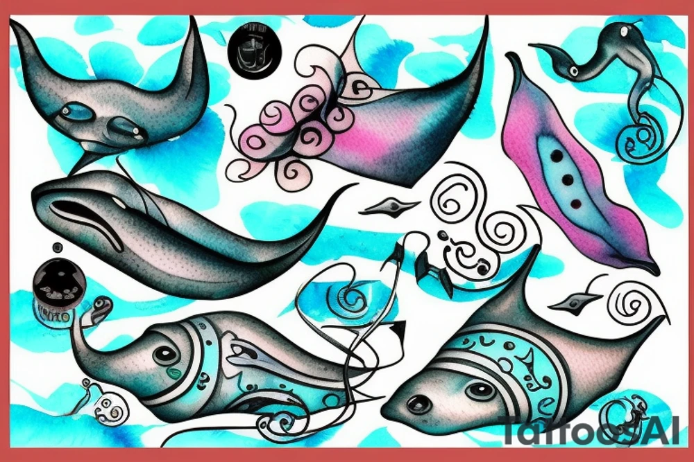 Stingray on leg tattoo idea