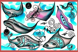 Stingray on leg tattoo idea