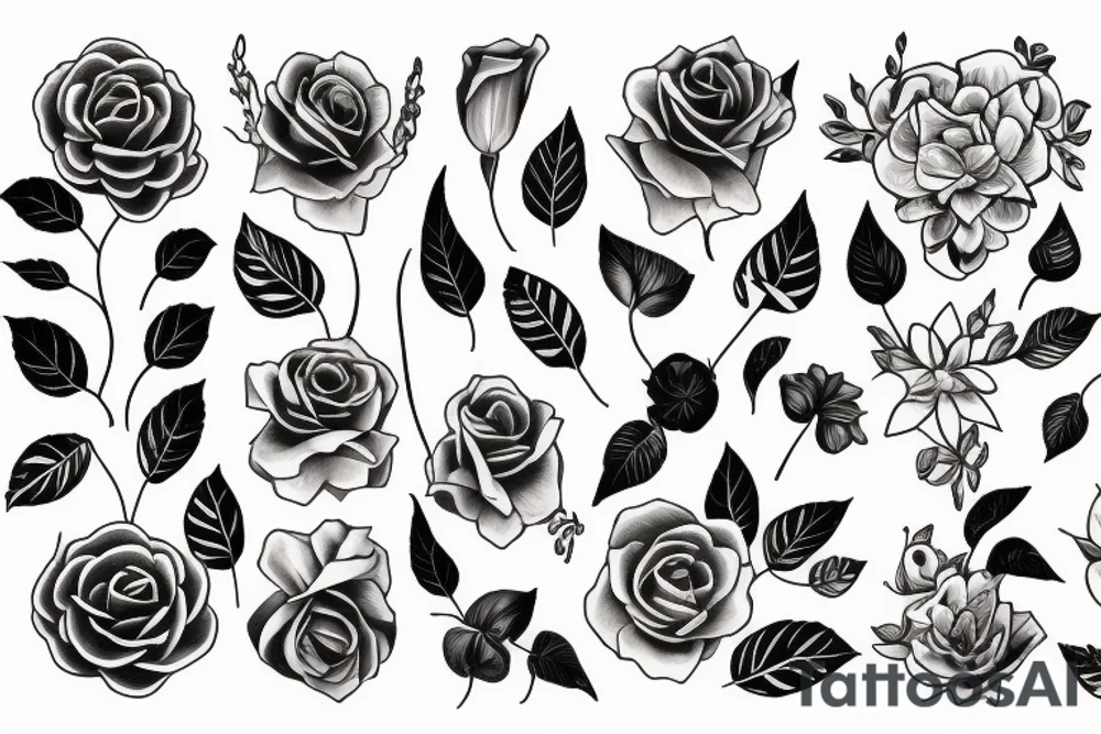 Women and flowers tattoo idea