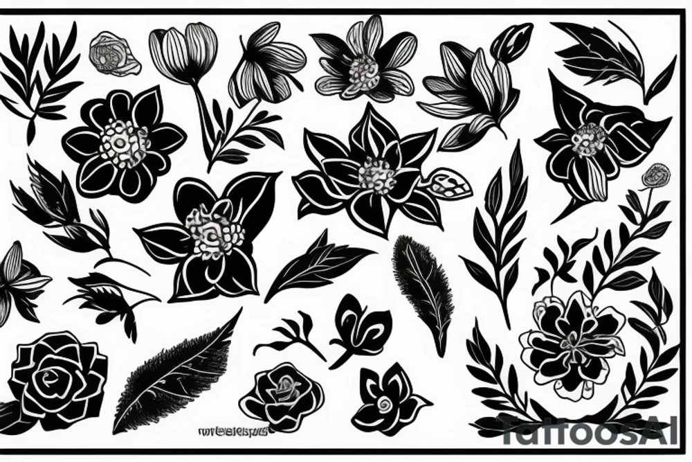 Women and flowers tattoo idea